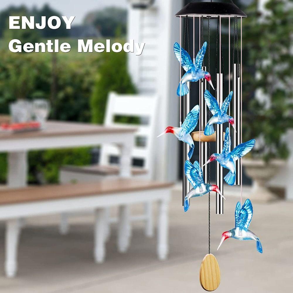 Hanging Porch Wind Chime Hanging Lamp Waterproof Solar Lights  Garden Decoration