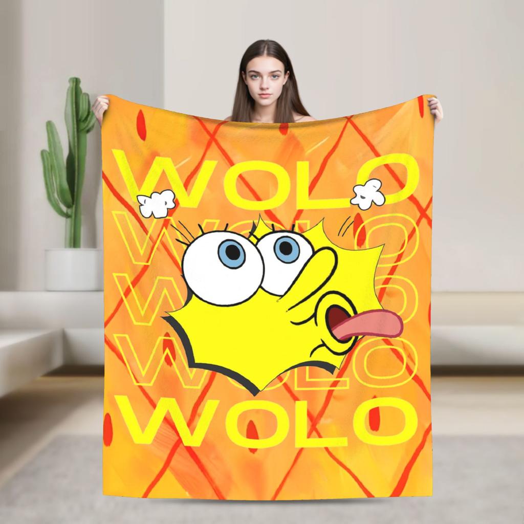 SpongeBob SquarePants Cartoon Blankets Fleece Lightweight Thin Throw Blanket for Bedroom Sofa Bed Rug