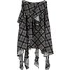 2026 Korean Chic Retro Plaid Asymmetrical Skirt