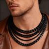 Stainless Steel Chain Cuban Link Necklace For Men Women Jewelry Punk Goth Neck Pendant Accessories Golen Black Silver Color