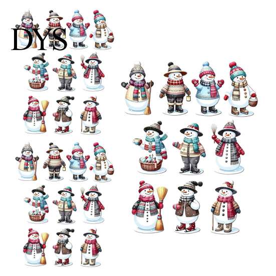 Natural Wood Christmas Ornaments for Festive Atmosphere 10/20/30Pcs Snowman Wooden Ornaments, Watercolor Slice Hanging Decor, Xmas Eco Friendly Winter