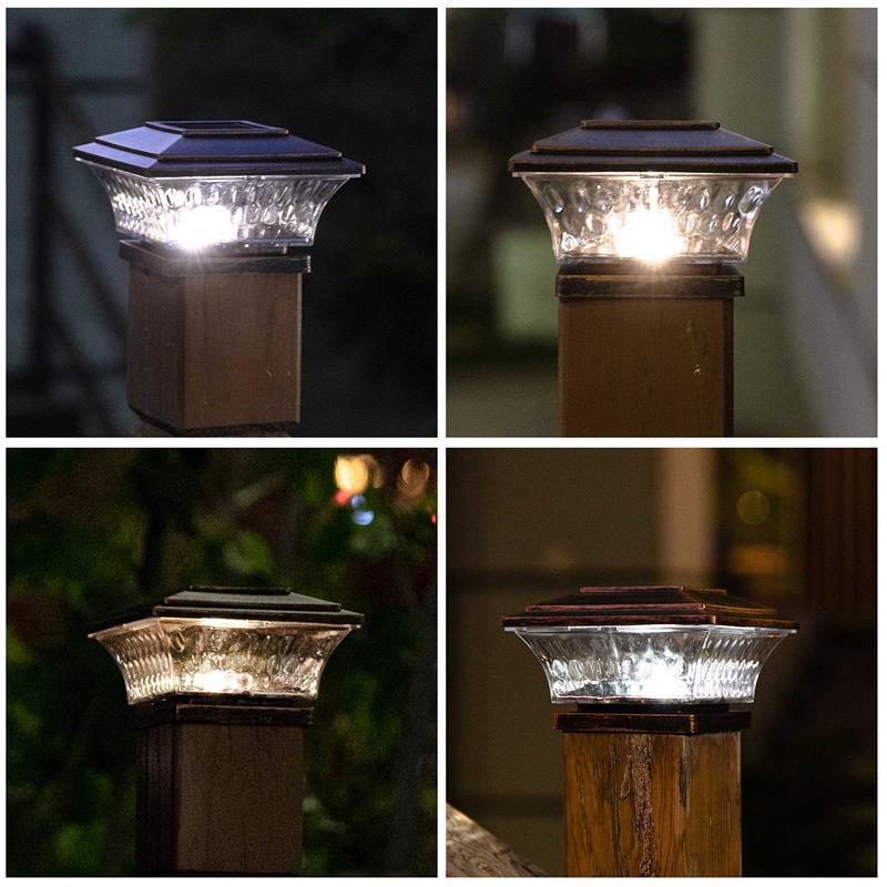 Dual Color Solar Garden Pillar Lights – Waterproof Chinese Retro Style for Fence and Gate Posts