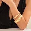 2Pcs/Set Punk Classic Gold Color Wide Bangles for Women Exaggerated Heavy Metal Big Bracelet Luxury Wedding Jewelry Accessories