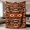 2026 Latest Flannel Blanket 1pc Vintage Geometric Print Flannel Throw Blanket - Soft, Warm, and Stylish All-Season Gift for Sofa, Bed, Office, and Tra
