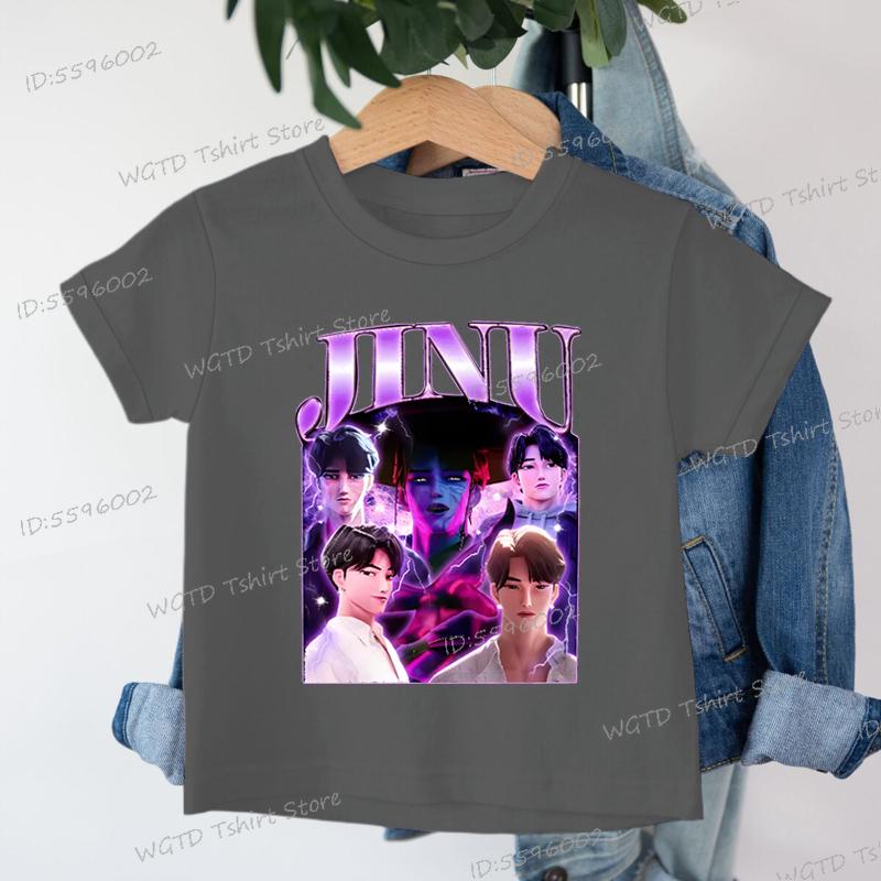 Dívčí Chlapecká Bavlněná Trička Topy Jinu Kpop Lovci Démonů Tričko Letní Dětské Oblečení 2025 Filmová Móda Batole Krátký Rukáv Topy