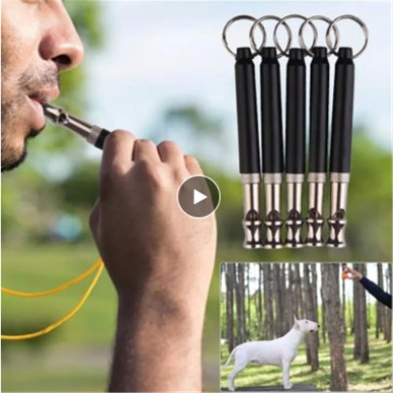 Dog Training Whistle Copper Ultrasonic Pet Dog Training Whistle Portable Keychain Whistle Adjustable Dog Whistle Supplies.