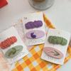 Cute Children Hair Pins Matte Cartoon Fruit Plant Fabric Embroidery BB Hair Clips for Girl Korea Simple Fashion Hair Accessories