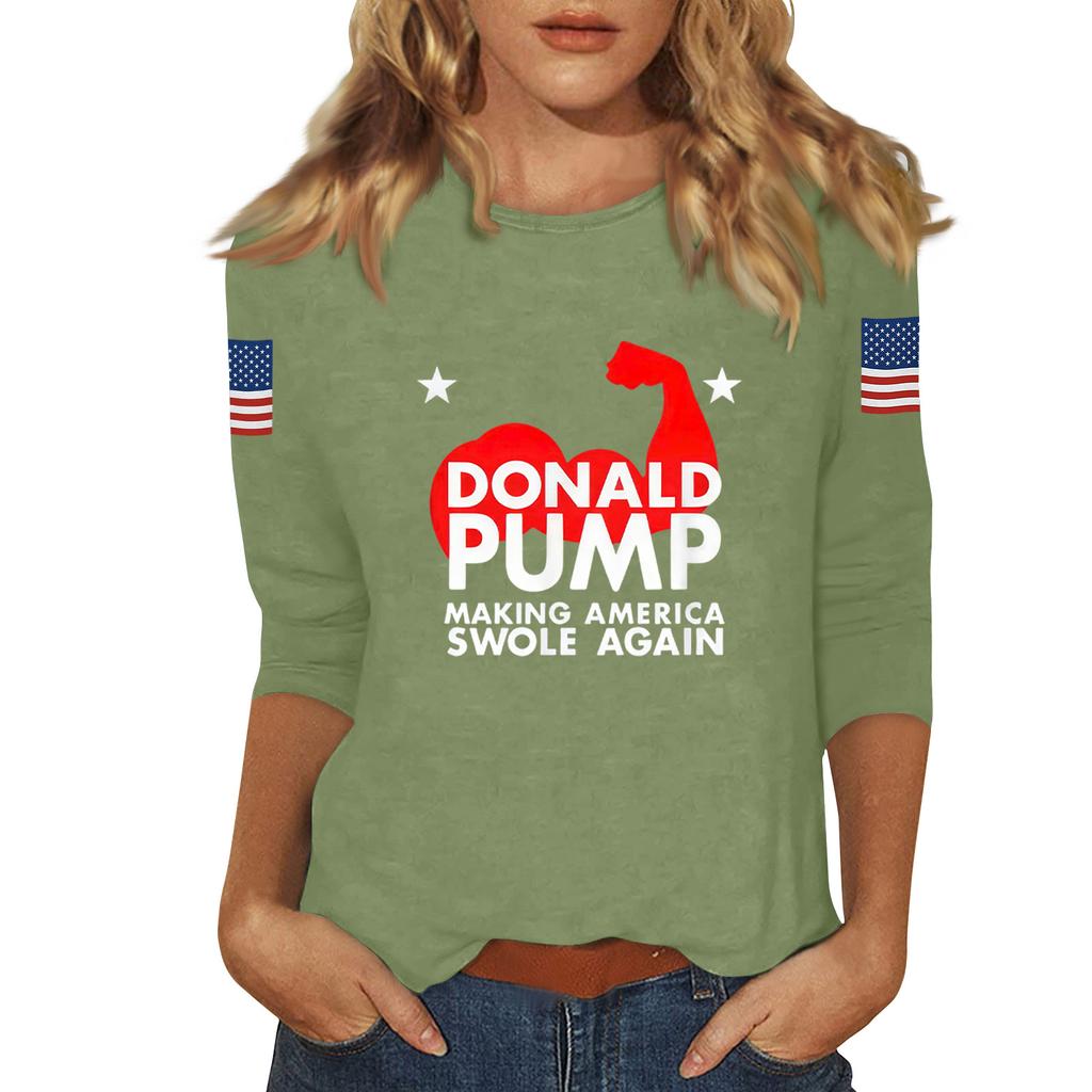 Women's Casual Fashionable Sexy Comfortable Neck Three-Quarter Sleeve Top