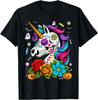 Funny Cute Sugar Skull Unicorn Halloween T-Shirt
