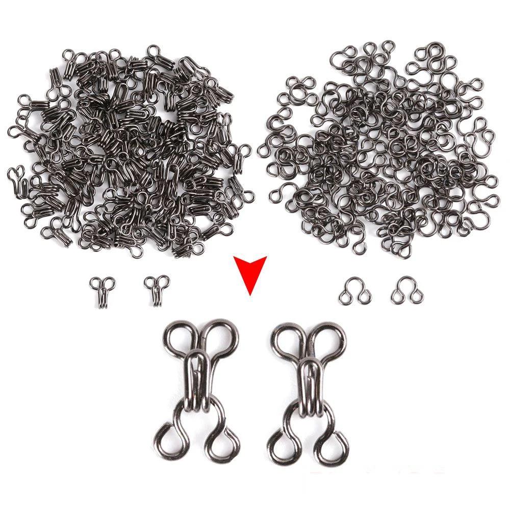 

100 шт. металлическая пряжка невидимый крючок для шитья нижнего белья воротник пуговицы крючки глаза одежда свитер пряжки DIY швейные принадлежности 11.5mm чёрный