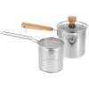 1 Set 1 Set Deep Basket Pot Stainless Steel Frying Pan Nonstick Mini Fryer Kit For Home Kitchen Portable Fryer Pot With Basket