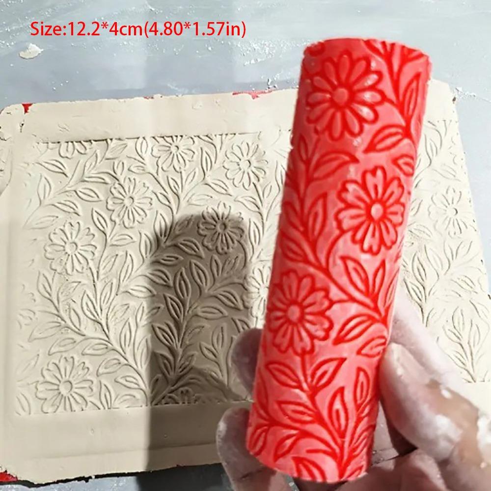 DIY Clay Tile Roller Pottery Tools Creative 3D Printed Clay Texture Rollers Handmade Handicrafts