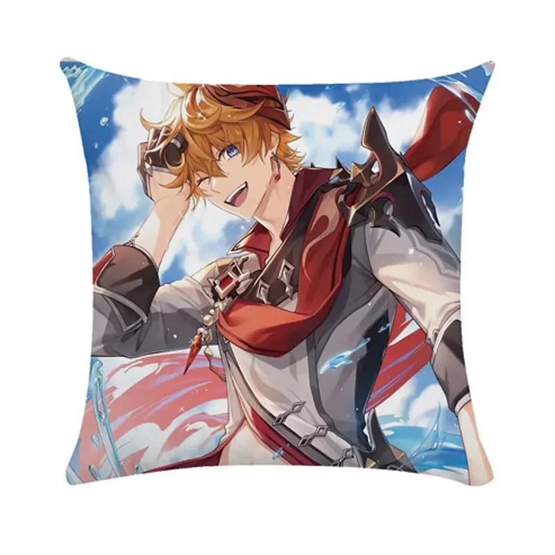 40/45/50cm Genshin Pillowcases Dormitory Sofa Bedside Cushion Cover Cartoon Anime Home Decor Throw Pillow Case