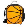 Borsa termica per il pranzo stampata con pallacanestro, borsa isolata, borsa bento, borsa a mano, borsa a tracolla per bambini per esterni