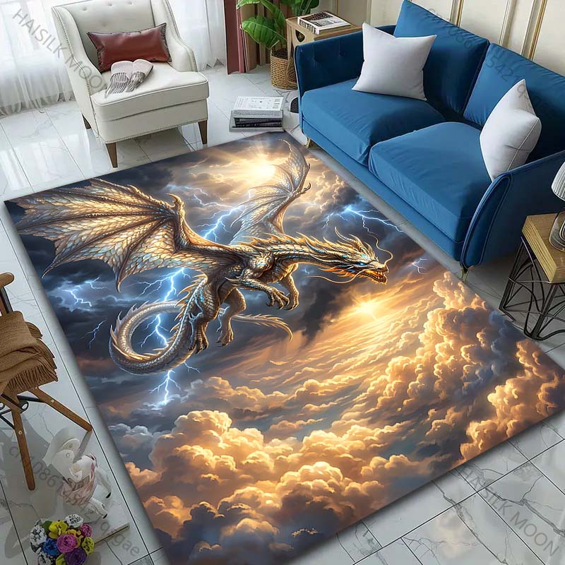 Multiple sizes Dragon soaring through clouds Carpet for Living Room Bedroom Sofa Home Decor Rus Non-slip Floor Mat Luxury Gift