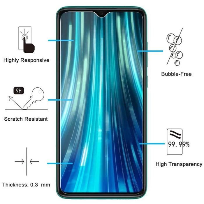 Skyddsfilm - E.F.CONNECTION - Redmi Note 8 Pro - Härdat glas - 9H-skydd - 4 stycken