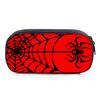 Black Spider Pattern Red Layered Pencil Case for Boy and Girls Best Gifts 2D Cartoon School Supplies for Children Pencil Bag