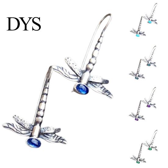 Geometric Earrings 1 Pair Women Dragonfly Rhinestone Jewelry Vintage Animal Hook for Wedding Party