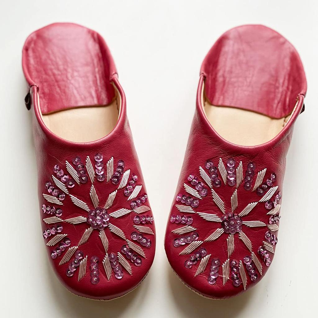 Sequined Babouche Bags Baroque Rose L [dear Morocco] // // (24.5 cm)
