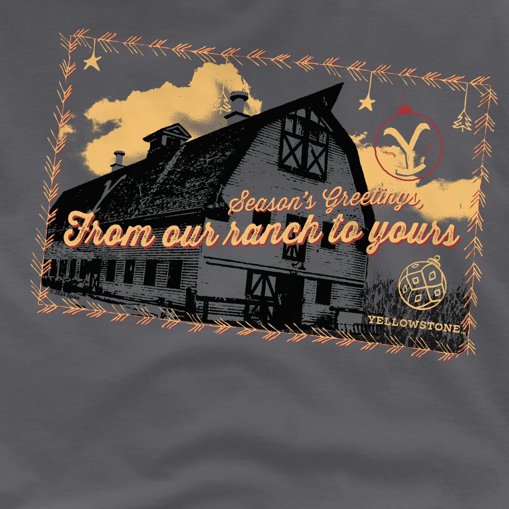 Yellowstone Mens Seasons Greetings From The Yellowstone Christmas T-Shirt