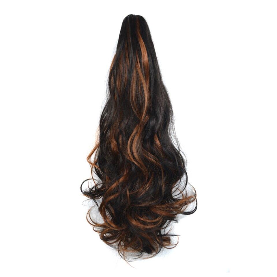 

Зажим для когтей 45 см в хвосте, длинные вьющиеся волнистые синтетические волосы с конским хвостом 2H30