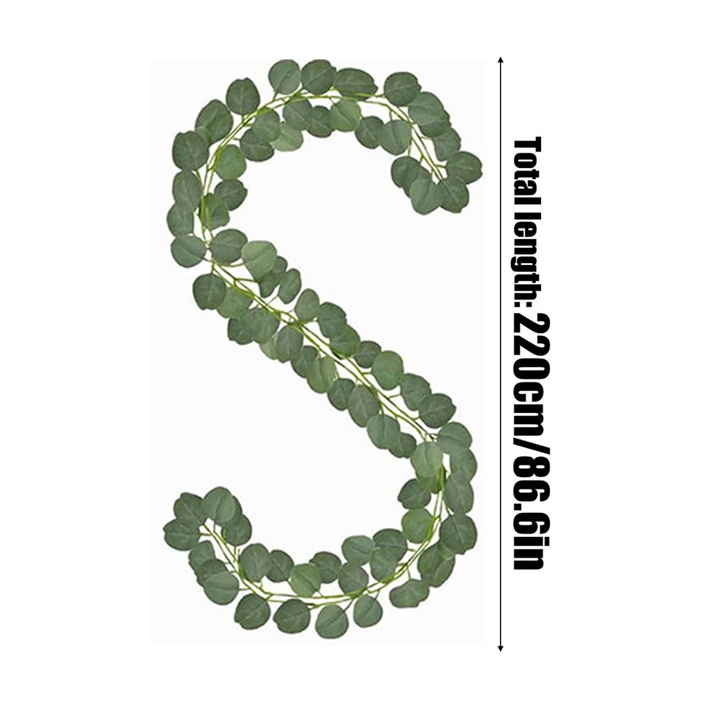 12pcs Eucalyptus Wreath Wedding Party Simulated Eucalyptus Wreath Decoration Long-Draping Ivy Garland for Indoor Outdoor Use