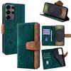 For Samsung Galaxy S25 Ultra Case RFID Blocking Color Splicing PU Leather Wallet Phone Cover