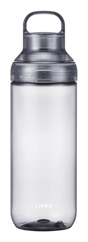 

Water Bottle 1000ml Clear Gray Made in Japan Easy to wash Handle Gasket included Lightweight Room temperature LIPPY [mtism] BC-1000