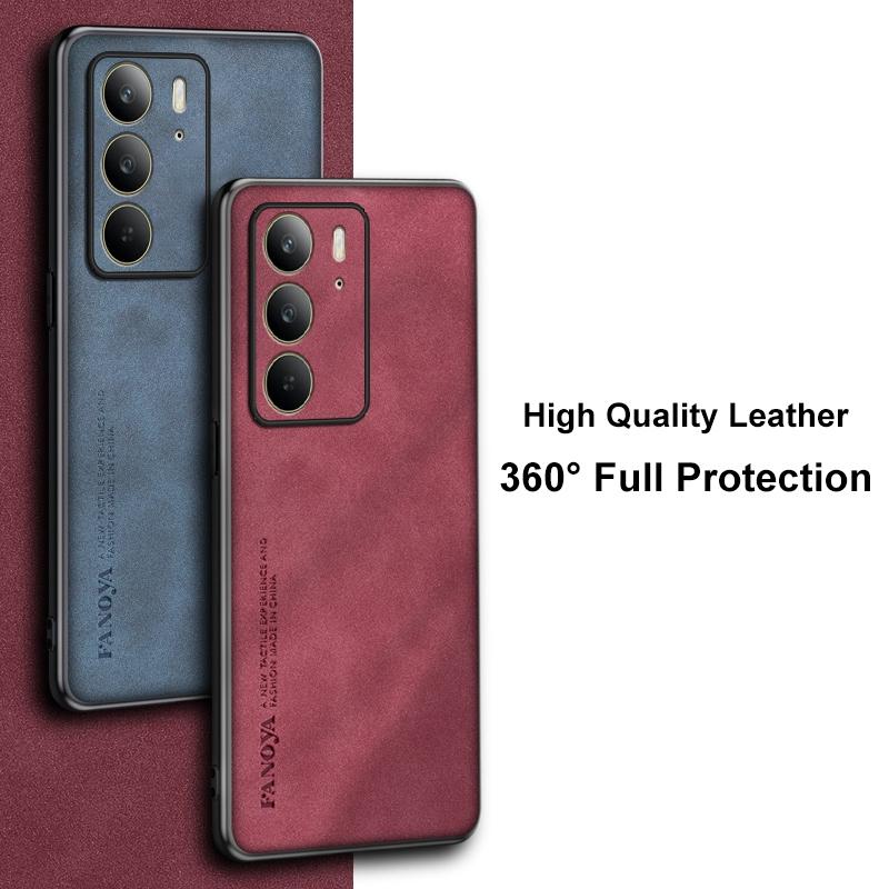 For Realme C75 Case Luxury PU Leather Phone Case For Realme C75 RealmeC75 Back Cover Matte Silicone Shockproof Full Protection