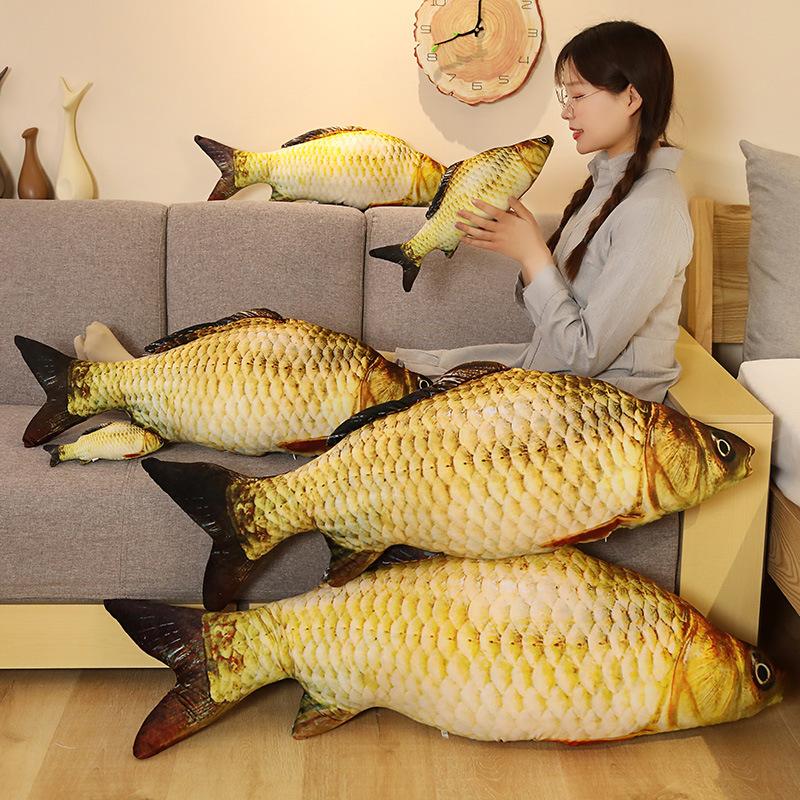 Simulation Red Carp Plush Toy Crucian Carp Doll Fish Throw Pillow Printing Cat Doll Big Fish Pillow Cushion