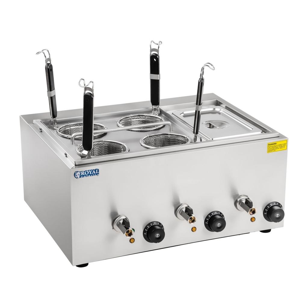 Pasta Cooker For Cooking Pasta And Dumplings With Bain-Marie, 3 Chambers With Taps