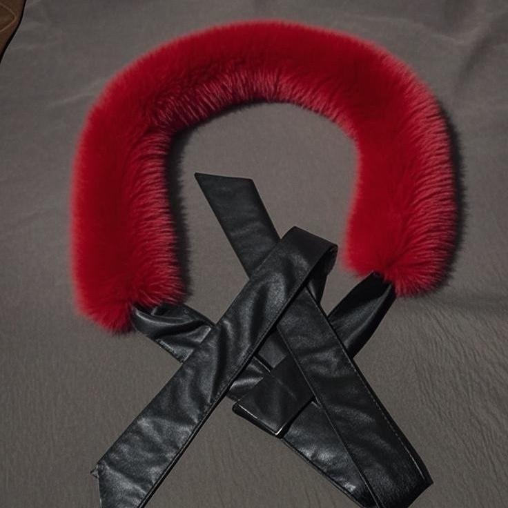 Europe, America cos animation imitation fox fur leather plush fur belt clothing Spice girl accessories waist chain