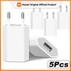 Xiaomi 1-5Pcs Universal 5V EU Plug USB Home Travel Mobile Phone Charger For Samsung Xiaomi Redmi Huawei Charger Power Wall Adapter