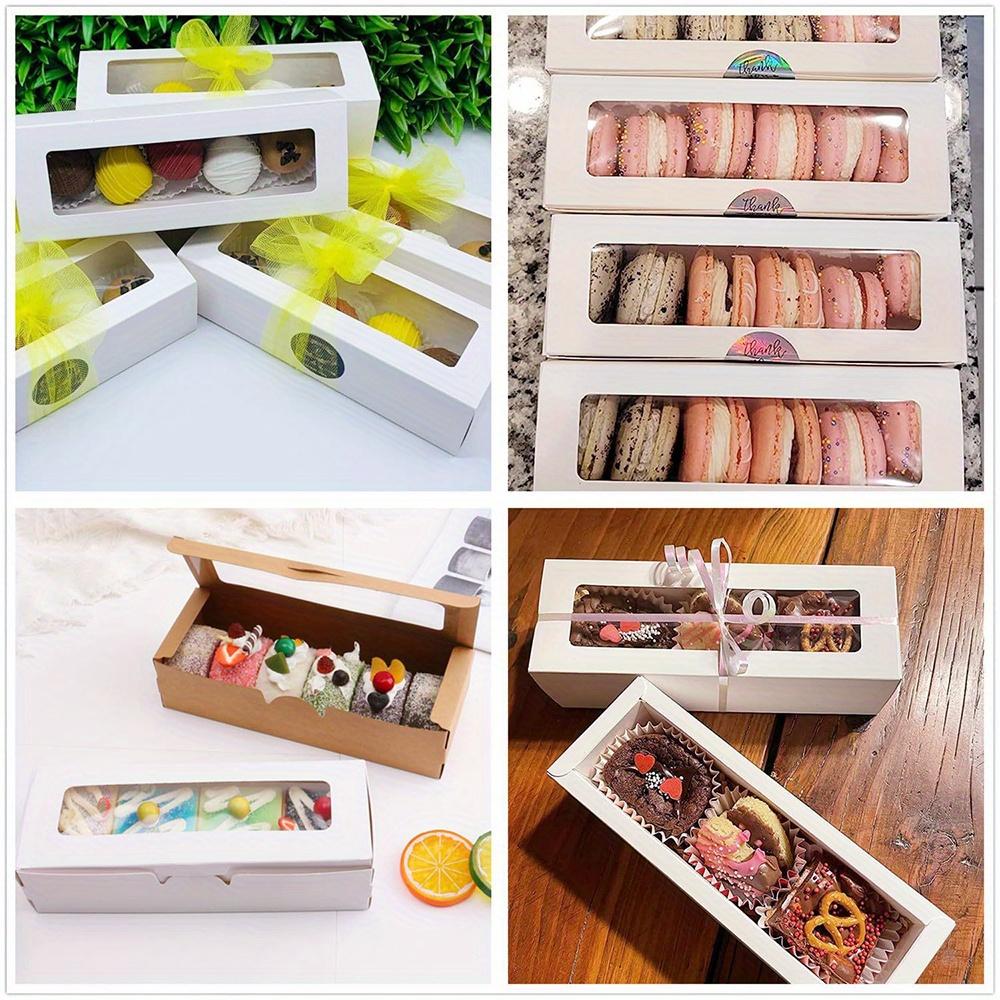 20pcs White Gift Box with Window Rectangle Treat Boxes Flip-Top Gift Boxes Paper Gift Package Box for Anniversaries Parties