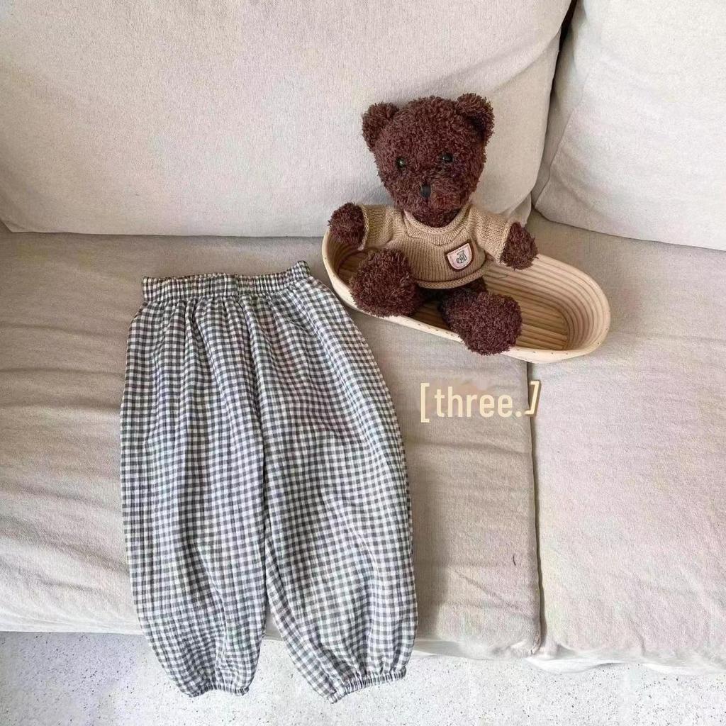Kids' 2024 Summer Cotton Anti-Mosquito Pants - Korean Double Gauze Thin Bloomers for Boys and Girls