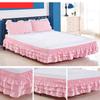 Comfort Luxurious 3 Layers Ruffled Waterfall Style Bed Skirt Unique Dust Tier Design Wrap Around Elastic Easy To Install