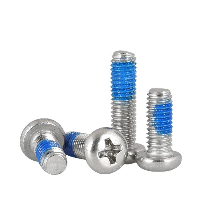 304 Stainless Steel Cross Pan Head Anti-Loosening Blue Glue Screw