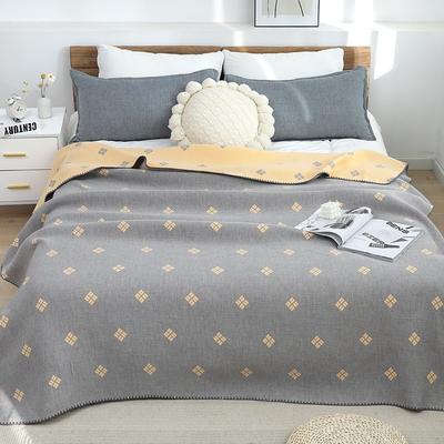 Pamuk Gazlı Bez Müslin Battaniye Yumuşak Atkı Ekose Jakarlı Battaniye Yetişkinler İçin Yatakta/Kanepede/Uçakta/Seyahatte Yatak Örtüsü Örtüleri 200x230cm