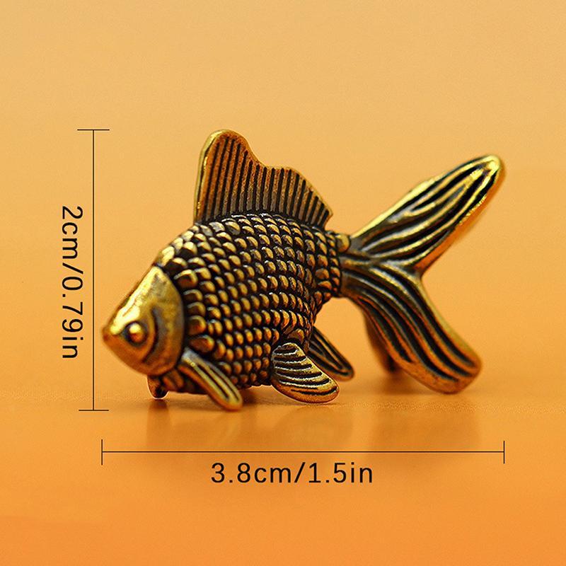 Goldfish Figurines Retro Brass Lucky Animal Statue Ornament Home Decor Desk Decoration Creative Crafts Cute Gifts