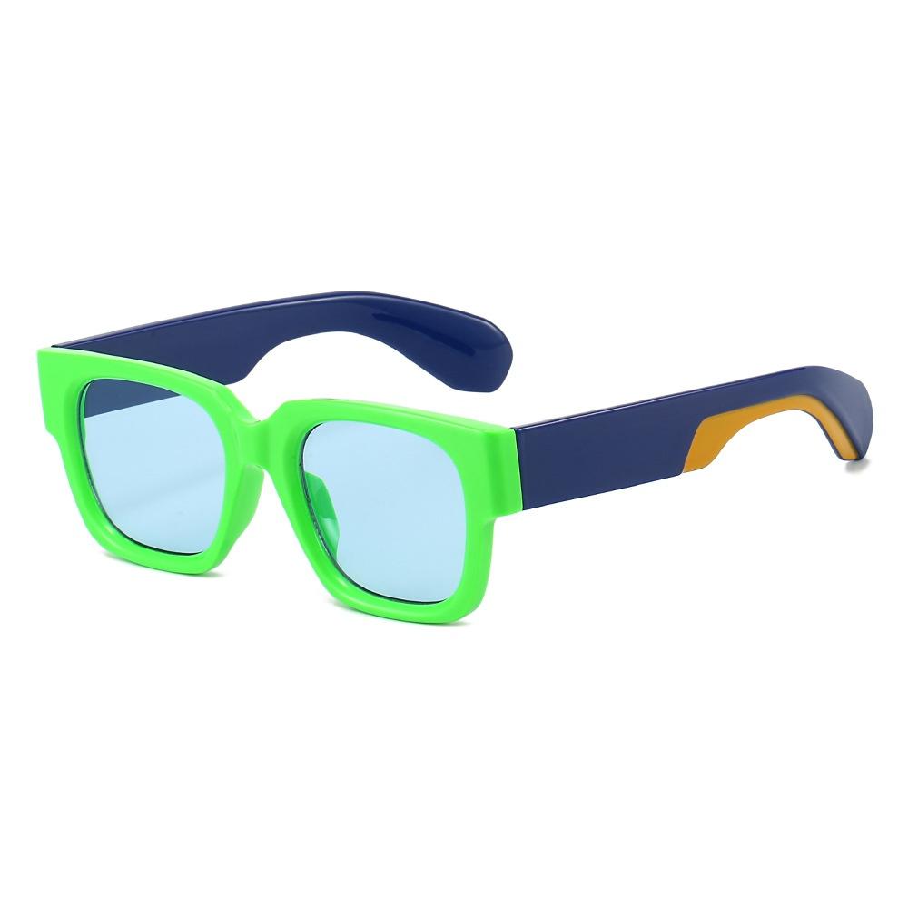 Retro Irregular Color Matching Square Women Sunglasses  Personality Brand Leopard Gradient Design Men Casual Glasses Uv400