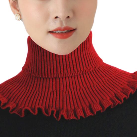 Scarf High-necked Skin-friendly Elastic Fiber Comfortable Women Neckwear for Winter
