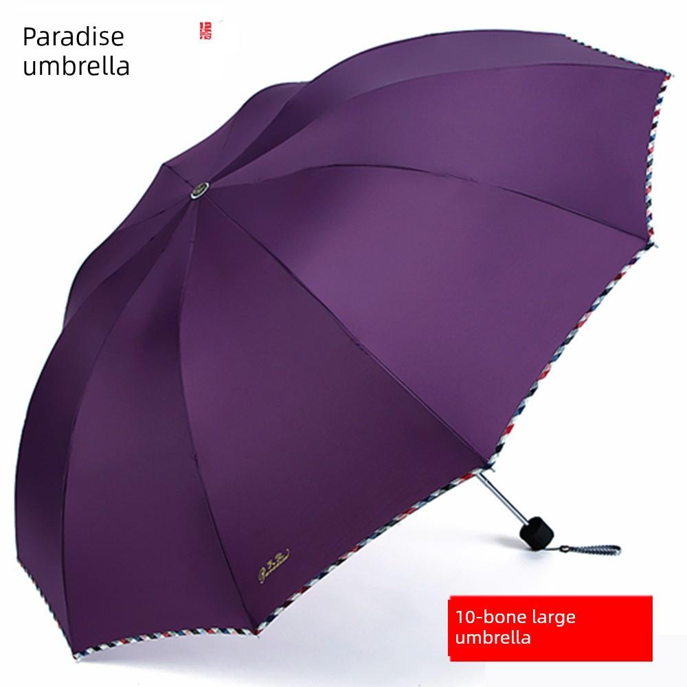 Paradise Umbrella Genuine Goods Foldable Rain Or Shine Dual-Use Umbrella Business Umbrella Reinforced Water Repellent Advertising Umbrella Male and