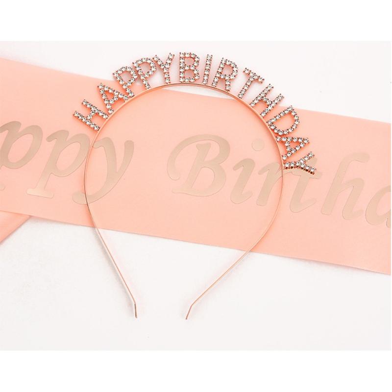 4 Pieces Birthday Party Decorations Champagne Birthday Set Bright  Sash Glitter Golden Letters Instagram Photo Props