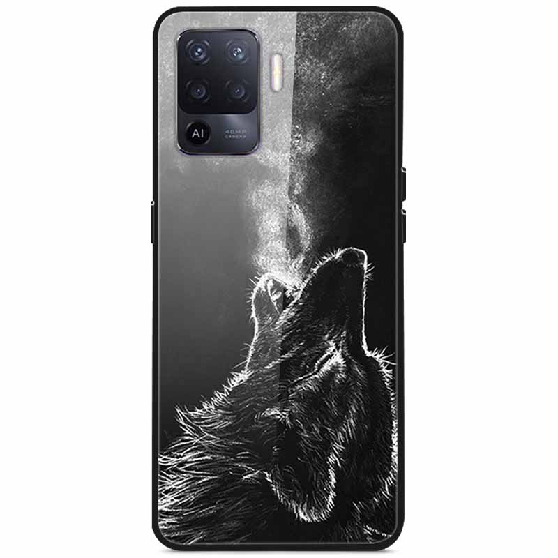 Tempered Glass Case For Oppo Reno5 Lite Hard Back Cover for Oppo Reno 5 Lite Luxury Painted Reno5Lite Funda 6.43'' Shockproof