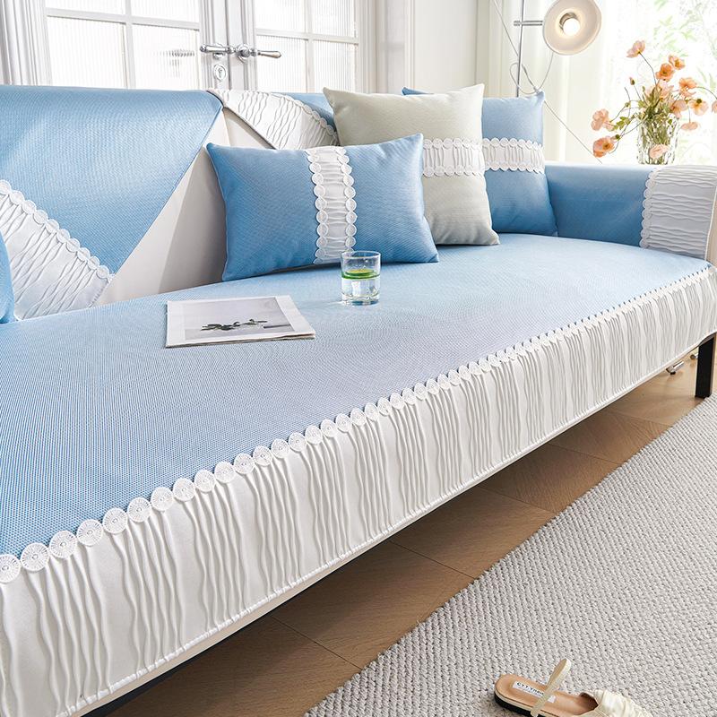 

Подушка на диван из ледяного шелка лето 2025 новая летняя подстилка для дивана подушка для сиденья нескользящая и прохладная без льда чехол-полотенце для дивана 70*70cm