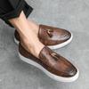 Fashion Daily Commute Men Casual Leather Shoes Brand Driving Men Loafers Moccasins Office Business Shoes Mens Italian Style Tassel Shoes