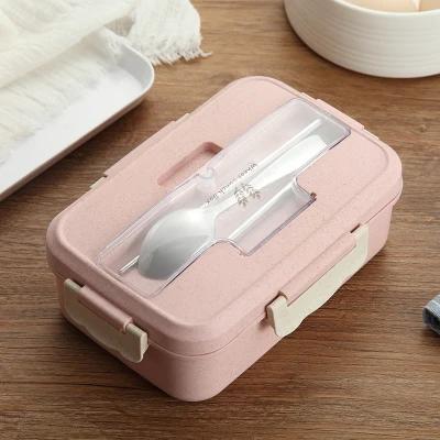 

Japanese Style Plastic Wheat Straw Bento Lunchbox Portable Kids School Student Lunch Boxs Modern Picnic Camping Food Container