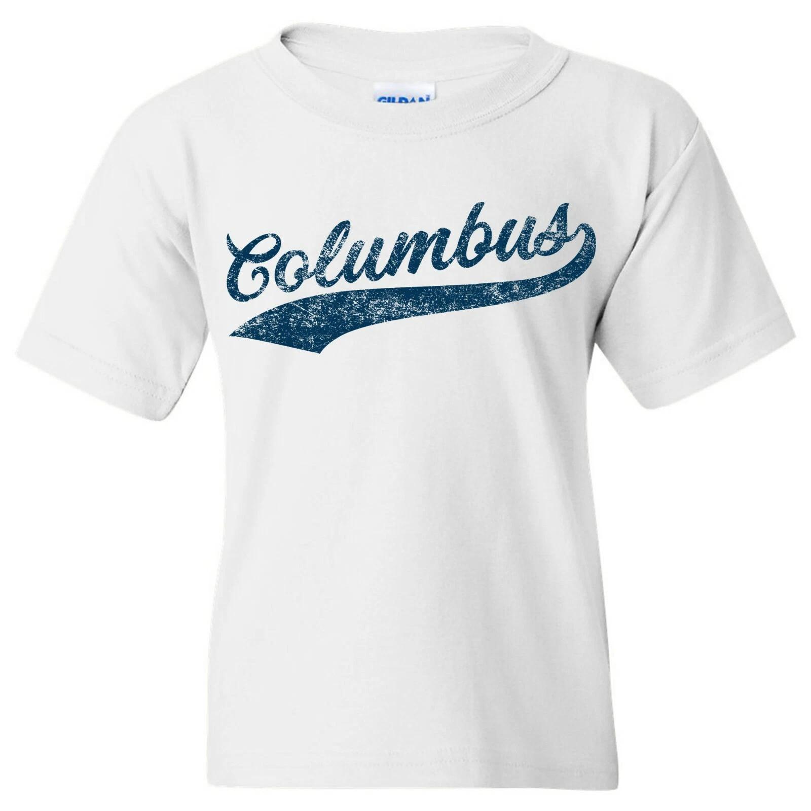 Columbus Springs City Baseball Script Youth T-Shirt - White 3XL