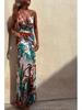 2023 European & American Sexy Print Spaghetti Strap Vacation Dress for Women