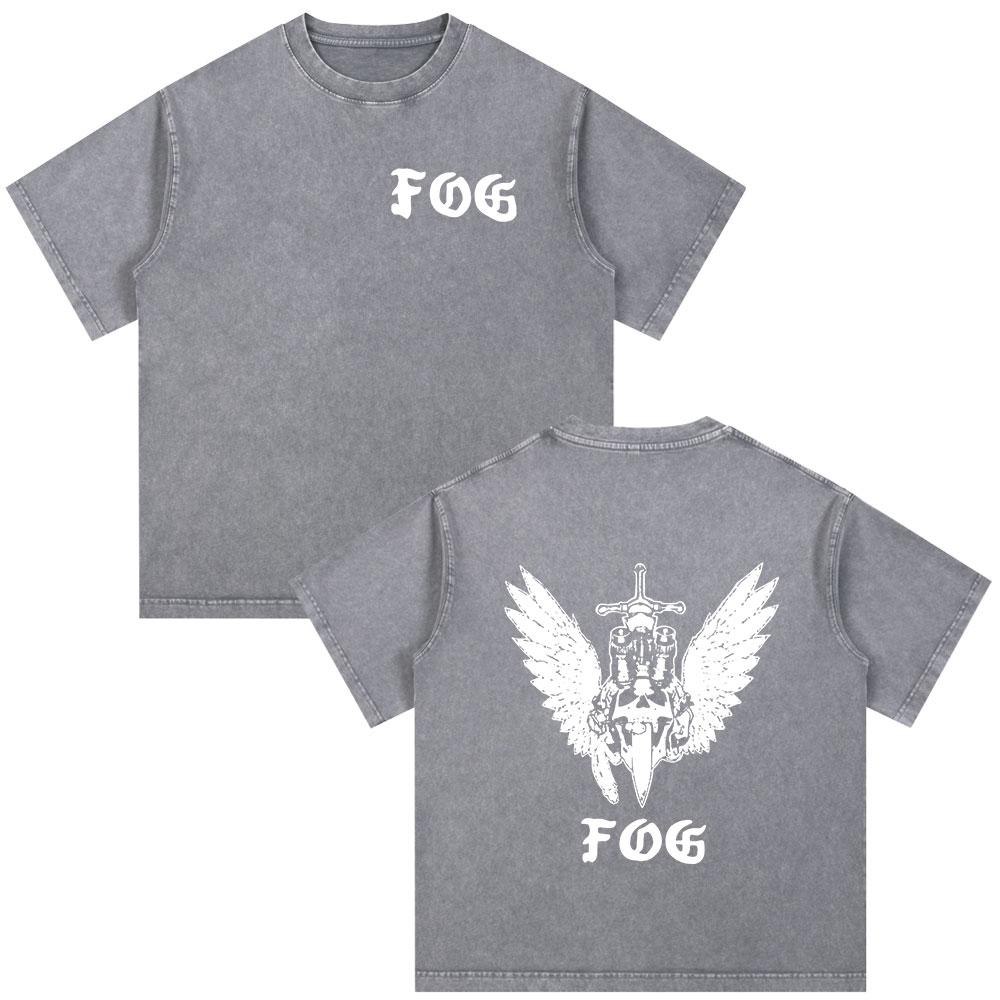 Forward Observations Group Skeleton Skull Vintage Washed Tshirt Men Clothing Fashion Gothic Oversized Casual T Shirt Streetwear